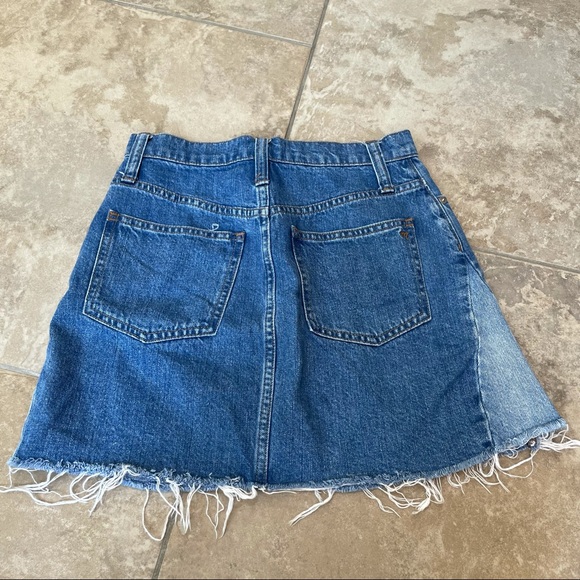 Madewell Rigid Denim A-Line Pieced Mini Skirt - Picture 8 of 13